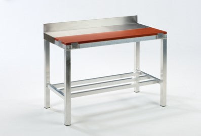 A4 Aluminium Table with 1"/25mm Thick Rowplas HDPE500 Top and 3" High Upstand - 34"/865mm overall working height