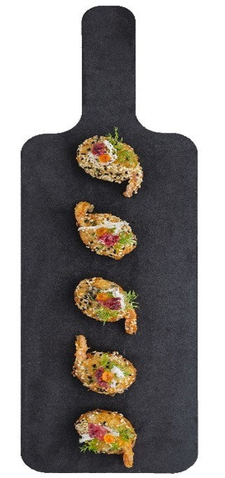 Set of 6 Canape Boards with Soft Edges, length includes 100mm handle