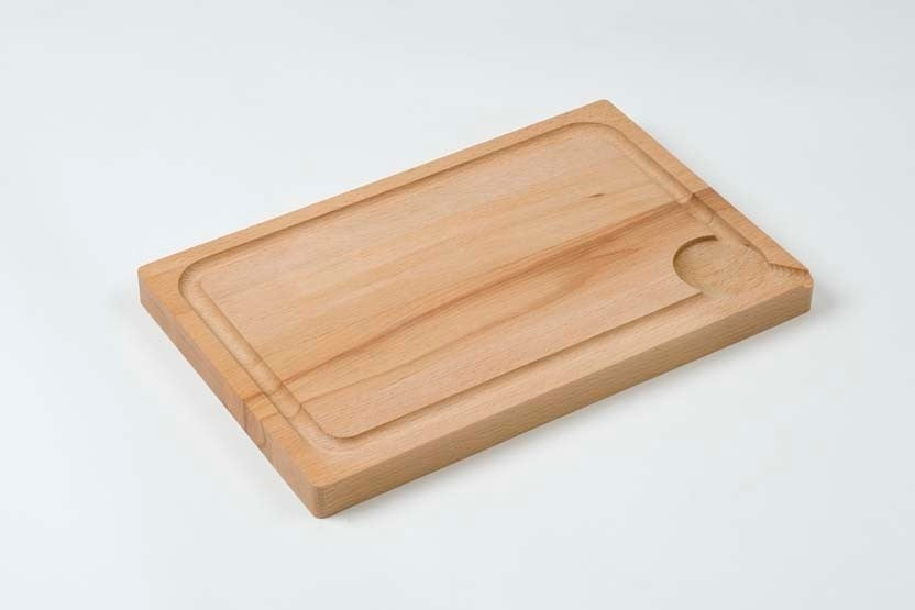 Hardwood Food Serving Board with Juice Groove, Juice Groove & Well or Juice Groove & Ramekin Rebate