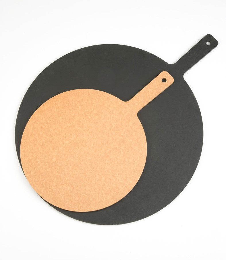Roweca Pizza Board, Paddle Style with Soft edges and 130mm Long Handle with hanging hole